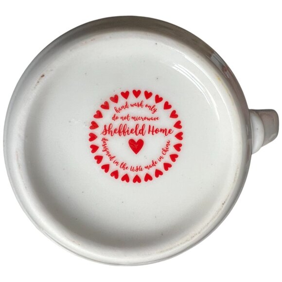 SHEFFIELD HOME Ladybug & Hearts Speckled MUG Sturdy Red Pink Gold 4.5" tall - Picture 13 of 14